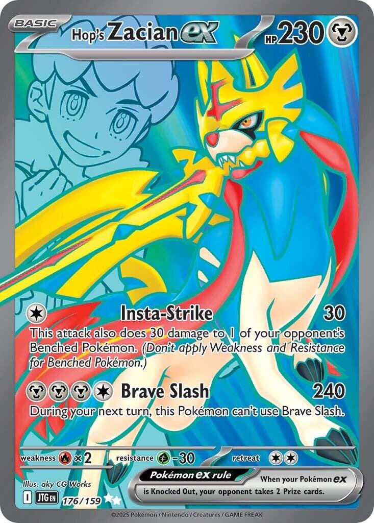 Pokémon-kort: Hop's Zacian ex 176/159 (Full Art Ultra Rare) – Journey Together