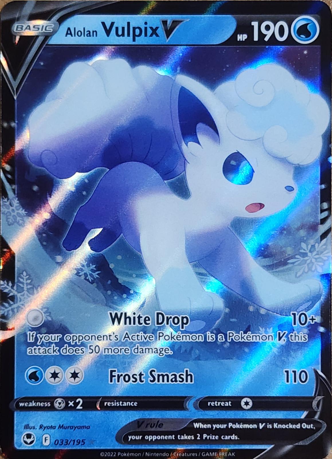 Pokémon-kort: Alolan Vulpix V 033/195 (Ultra Rare) – Silver Tempest