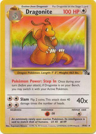 Pokémon-kort Dragonite 19/62 (Rare Non-Holo) – Fossil