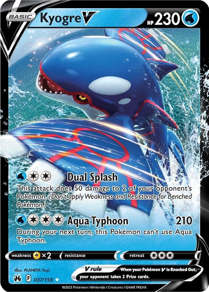 Pokémon-kort Kyogre V 037/159 (Ultra Rare Holo) – Crown Zenith
