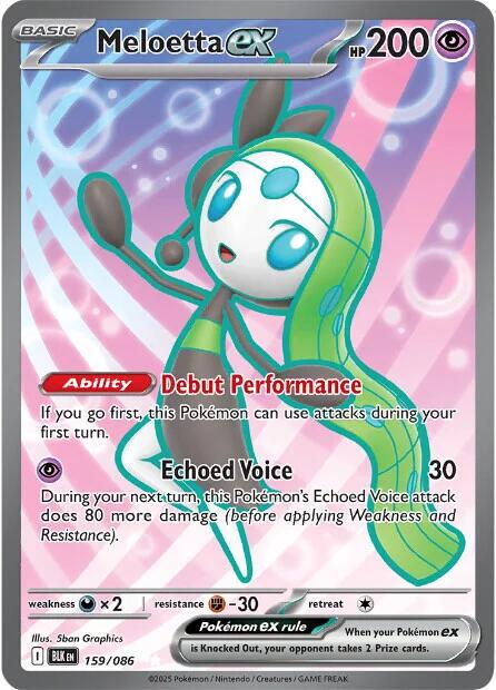 Pokémon-kort: Meloetta ex 159/086 (Full Art Ultra Rare) – Black Bolt