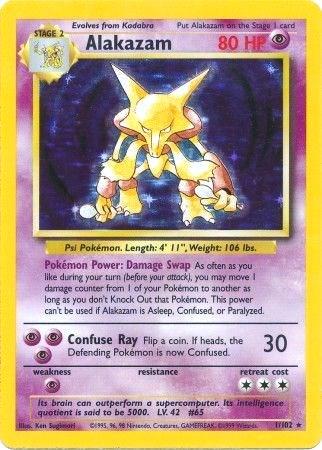 Pokémon-kort Alakazam 1/102 (Holo Rare) – Base Set