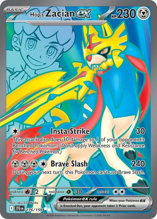 Pokémon-kort: Hop's Zacian ex 176/159 (Full Art Ultra Rare) – Journey Together