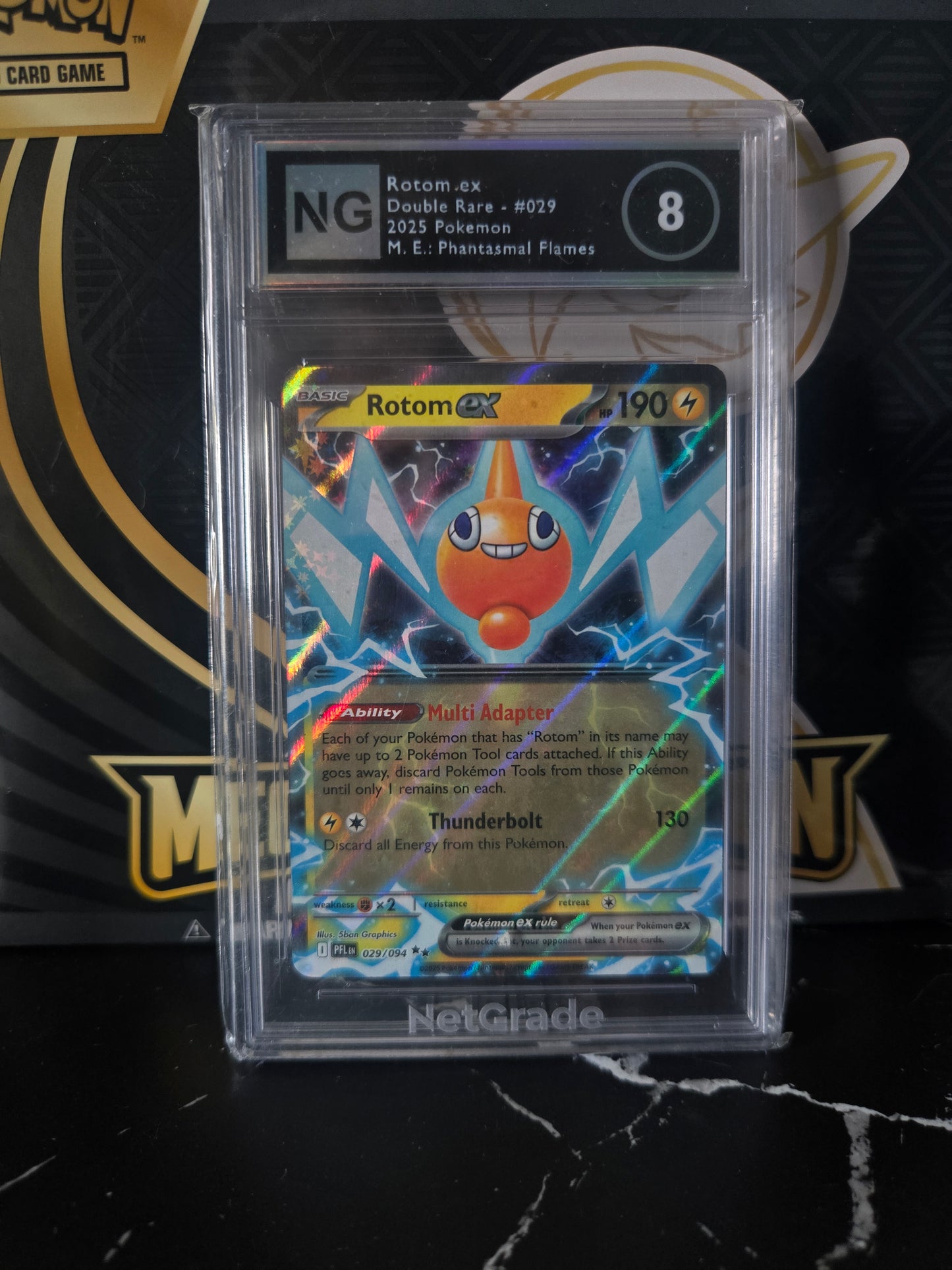Pokémon TCG: Mega Evolution – Phantasmal Flames (2025) – Rotom ex Double Rare (NetGrade 8)
