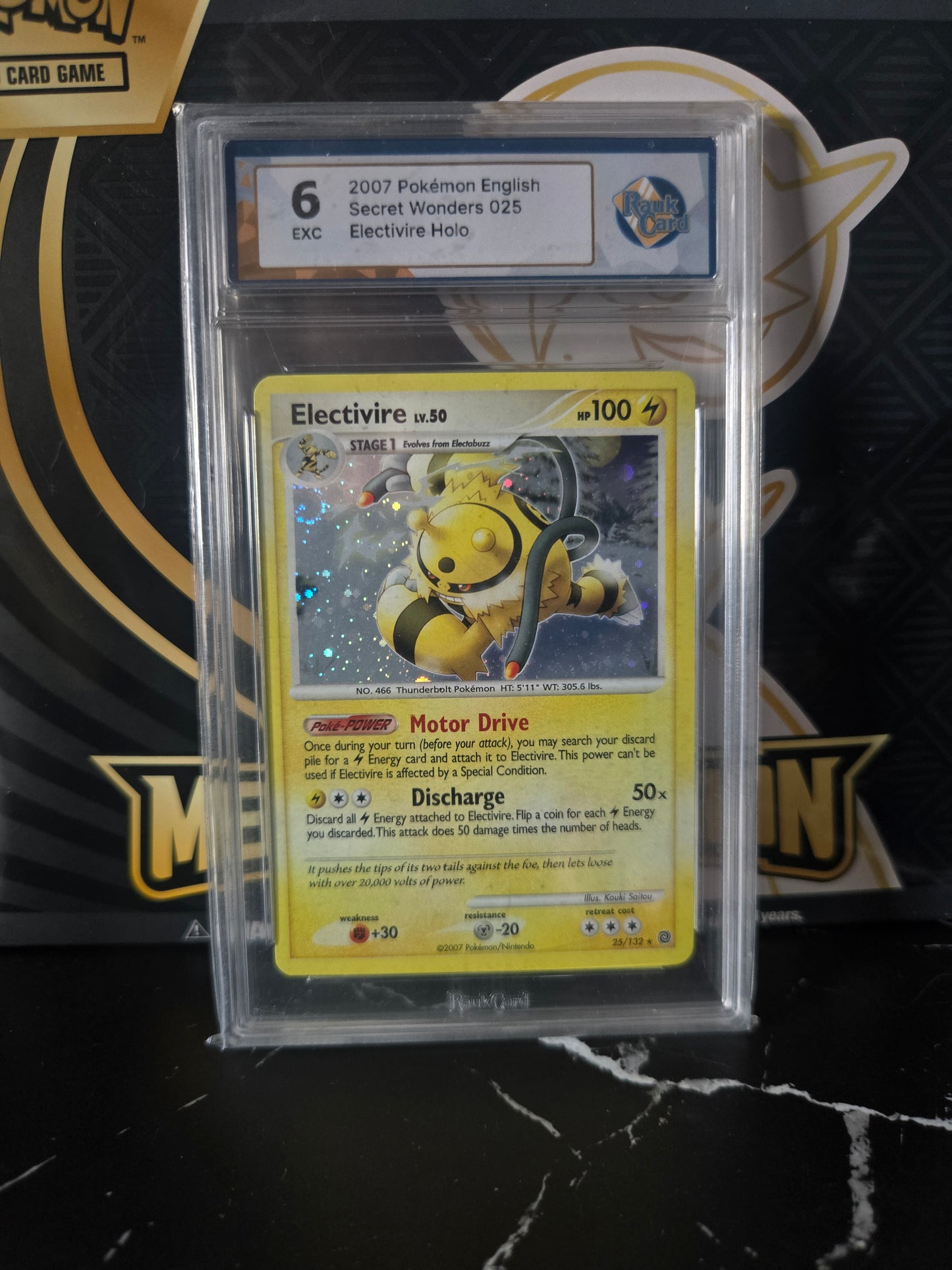 Pokémon TCG: Diamond & Pearl – Secret Wonders (2007) – Electivire Holo (Rauk Card 6 EXC) *Med Swirl!*