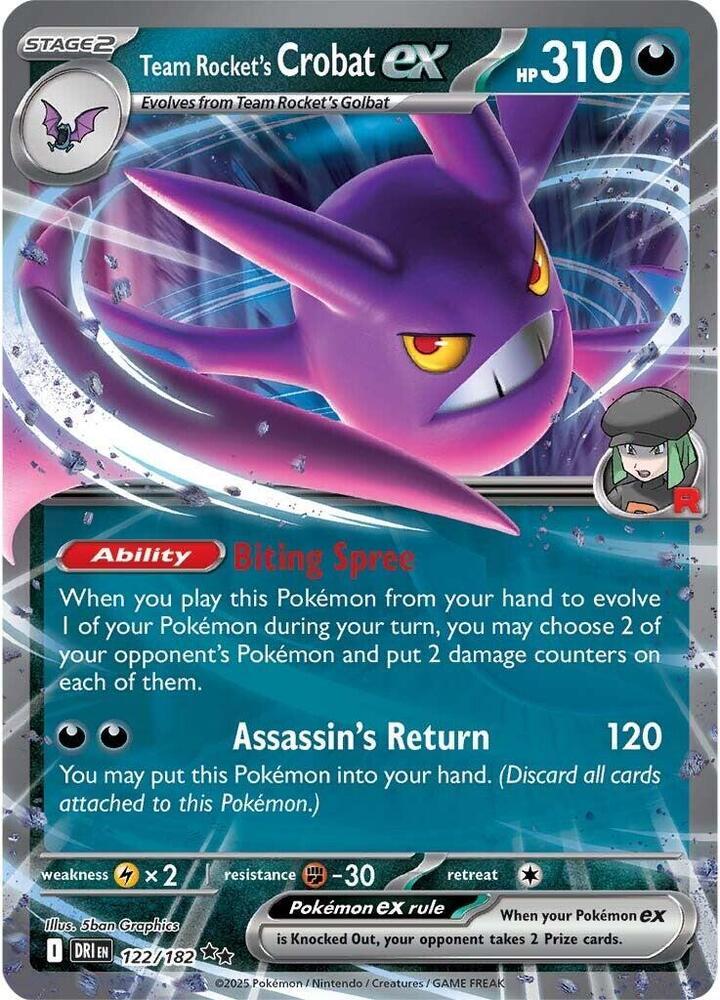 Pokémon TCG: Team Rocket's Crobat ex (122/182) – Destined Rivals