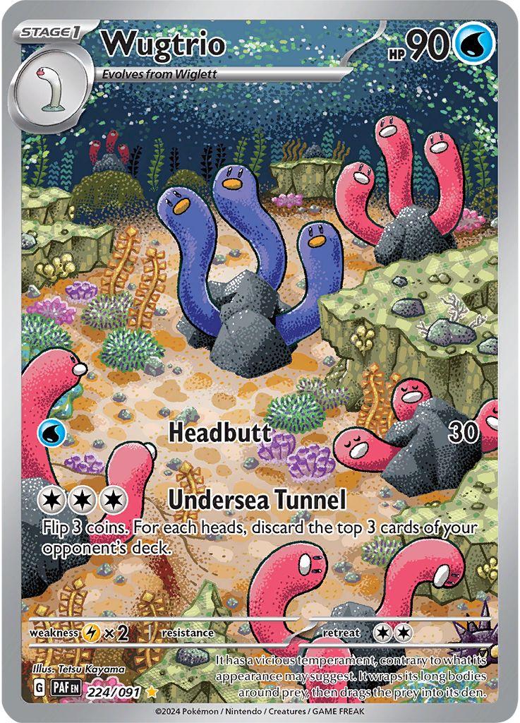 Pokémon-kort: Wugtrio 224/091 (Illustration Rare) – Paldean Fates