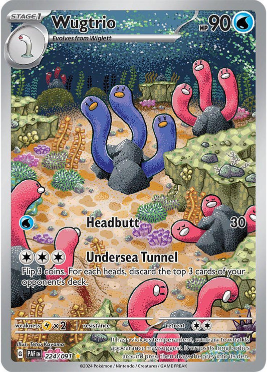Pokémon-kort: Wugtrio 224/091 (Illustration Rare) – Paldean Fates